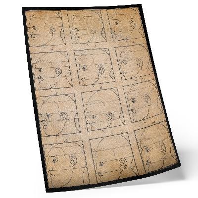 Foto su tela Dodici profili umani in silhouette - disegno di Albert Dürer, ca. 1794