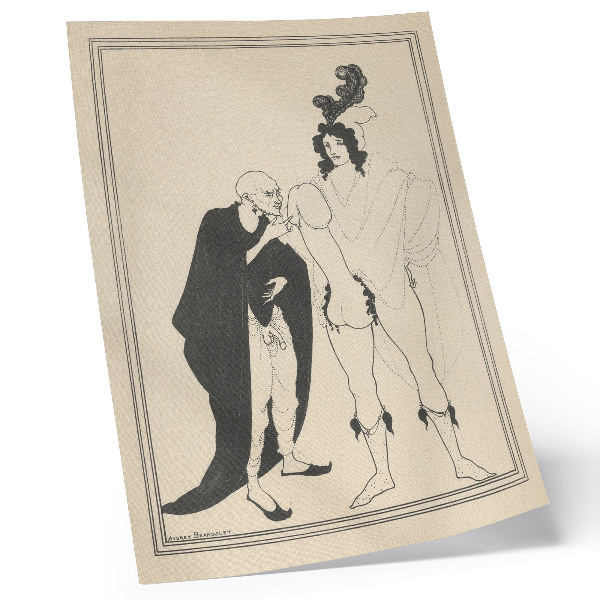 Stampa su tela L'esame dell'Araldo basato sulla Lisistrata di Aristofane, di Aubrey Beardsley
