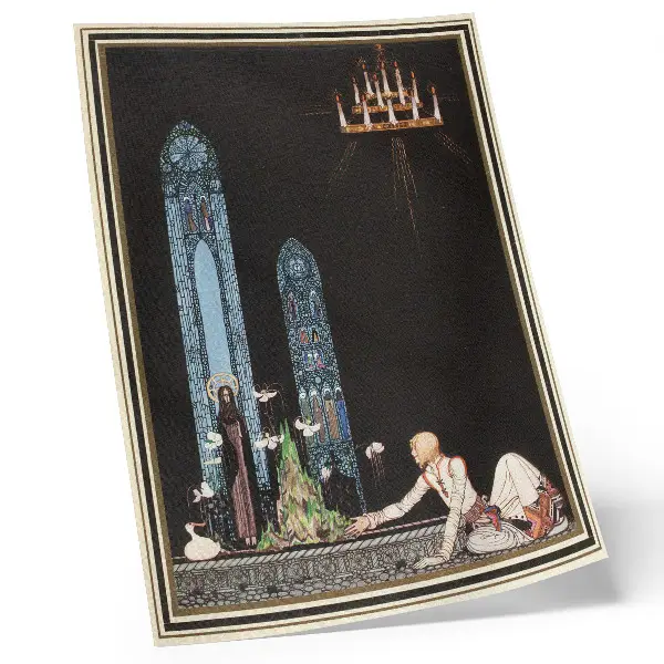 Foto su tela illustrazione di Kay Nielsen tratta dal libro East of the Sun and West of the Moon di Aubrey Beardsley