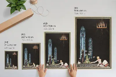 Foto su tela illustrazione di Kay Nielsen tratta dal libro East of the Sun and West of the Moon di Aubrey Beardsley