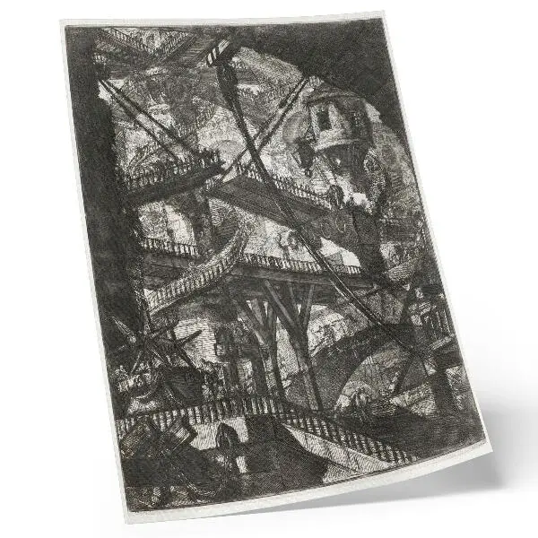 Poster Ponte levatoio, tavola VII del ciclo Carceri d'Invenzione di Giovanni Battista Piranesi