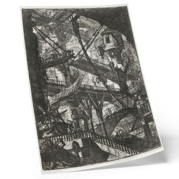 Poster Ponte levatoio, tavola VII del ciclo Carceri d'Invenzione, Giovanni Battista Piranesi