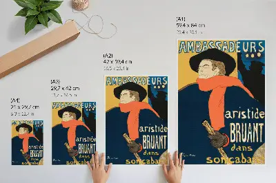 Poster stampa ad alta risoluzione Gli ambasciatori di Aristide Bruant nel suo cabaret del 1892 di Henri de Toulouse-Lautrec