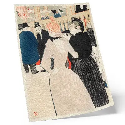 Poster stampa ad alta risoluzione di Al Moulin Rouge, La Goulue e sua sorella (1892) di Henri de Toulouse-Lautrec