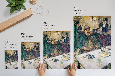 Stampa su tela Il signor Boileau al caffè (1893) – un dipinto ad alta risoluzione di Henri de Toulouse-Lautrec