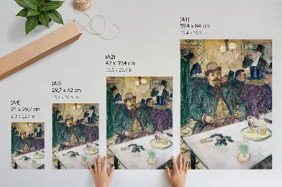 Stampa su tela Il signor Boileau al caffè di Henri de Toulouse-Lautrec del 1893
