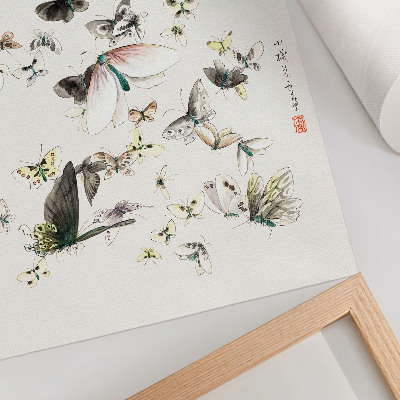 Foto su tela Farfalle e falene di Hokusai (1830-1850)
