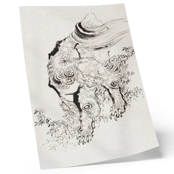 Poster La tigre giapponese di Hokusai dall'album di schizzi (1760-1849)