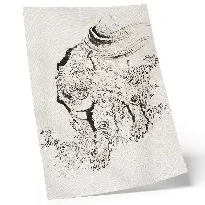Poster La tigre giapponese di Hokusai dall'album di schizzi (1760-1849)