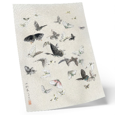 Stampa su tela Le farfalle e le falene di Hokusai
