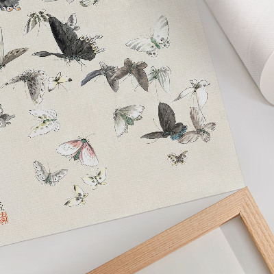 Stampa su tela Le farfalle e le falene di Hokusai