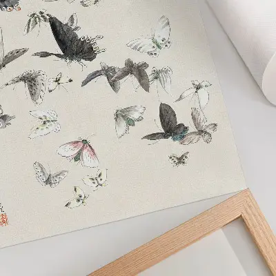 Le farfalle e le falene di Hokusai stampa su tela
