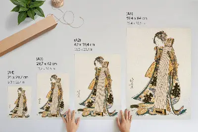Foto su tela opera d'arte giapponese in stile ukiyo-e vintage di Hokusai (1760-1849)