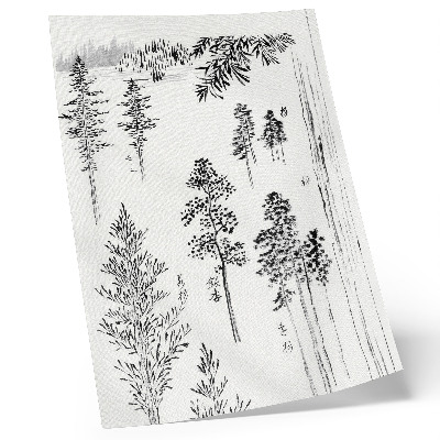 Stampa su tela I pini di Hokusai (1800-1900) – stampa xilografica giapponese d'epoca