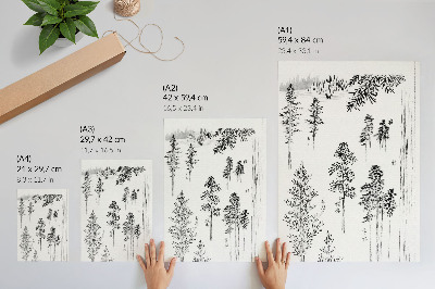 Stampa su tela I pini di Hokusai (1800-1900) – stampa xilografica giapponese d'epoca