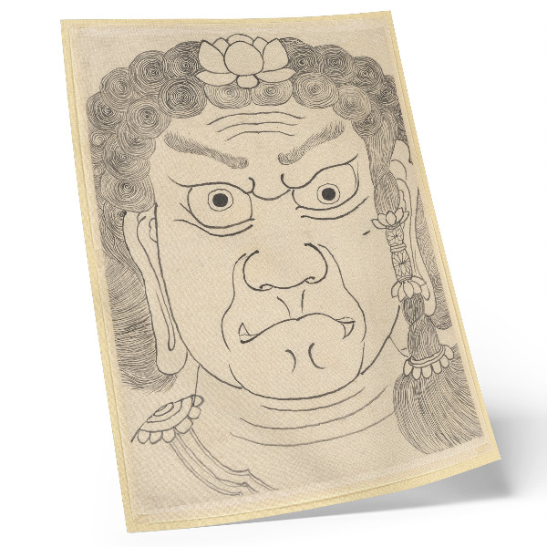 Foto su tela Maschera Fudō Myōō, Scuola Katsushika Hokusai