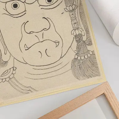 Foto su tela Maschera Fudō Myōō della scuola di Katsushika Hokusai