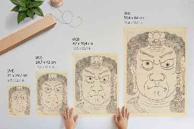 Foto su tela Maschera Fudō Myōō, Scuola Katsushika Hokusai