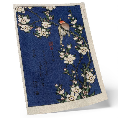 Poster Katsushika Hokusai (1760-1849), Pettirosso su un ramo di ciliegio in fiore