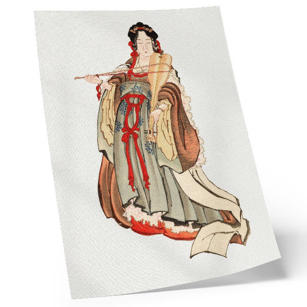 Foto su tela Benten (Dea dell'Amore) (XVIII-XIX secolo), illustrazione di una donna giapponese dell'età della pietra realizzata da Katsushika Hokusai.
