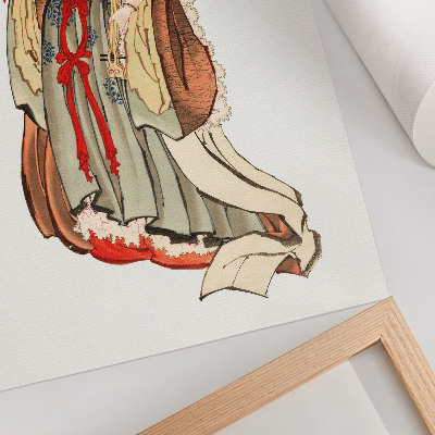 Foto su tela Benten (Dea dell'Amore) (XVIII-XIX secolo), illustrazione di una donna giapponese dell'età della pietra realizzata da Katsushika Hokusai.
