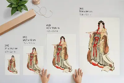 Foto su tela di Benten (Dea dell'Amore) (XVIII-XIX secolo), illustrazione di una donna giapponese realizzata da Katsushika Hokusai