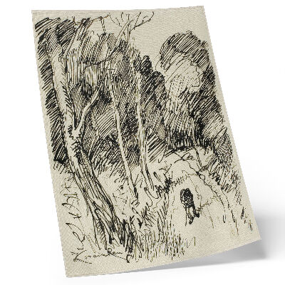 Foto su tela Paesaggio forestale con un vagabondo di Théophile-Alexandre Pierre Steinlen