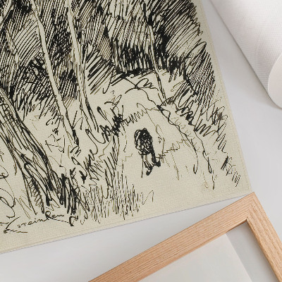 Foto su tela Paesaggio forestale con un vagabondo di Théophile-Alexandre Pierre Steinlen