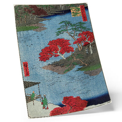 Poster Autunno al tempio Akiba a Ukiji (1857), stampe giapponesi antiche di Utagawa Hiroshige