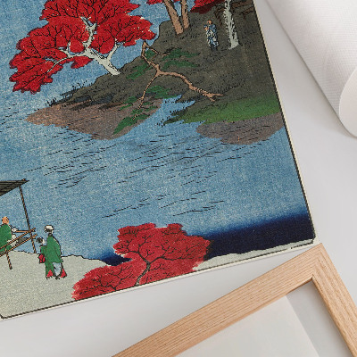 Poster Autunno al tempio Akiba a Ukiji (1857), stampe giapponesi antiche di Utagawa Hiroshige