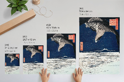 Foto su tela Falco giapponese (1857) Ukiyo-e vintage di Utagawa Hiroshige