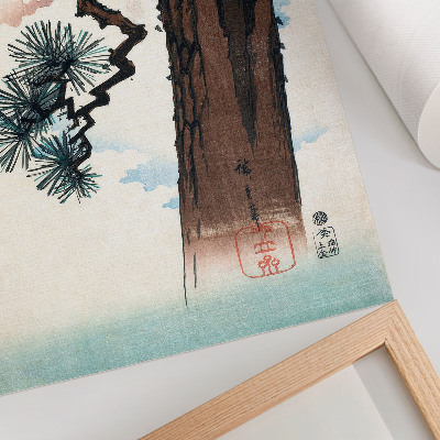 Poster Pino giapponese (1842-1843) Ukiyo-e vintage di Utagawa Hiroshige
