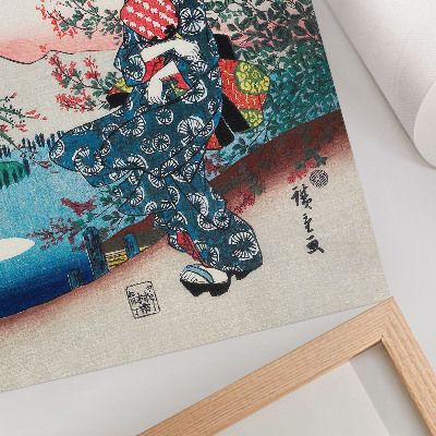 Stampa su tela Donna giapponese (1844-1846), xilografia vintage di Utagawa Hiroshige