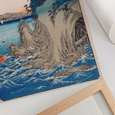 Foto su tela Ingresso della grotta sull'isola di Enoshima nella provincia di Sagami, n. 15, di Utagawa Hiroshige