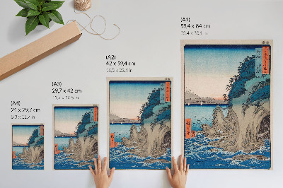Foto su tela Ingresso della grotta sull'isola di Enoshima nella provincia di Sagami, n. 15, di Utagawa Hiroshige