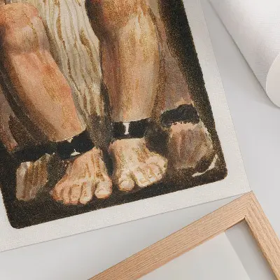 Foto su tela Il primo libro di Urizen di William Blake, tavola 3 (Bentley 22)