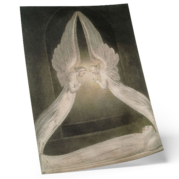 Poster Cristo nel sepolcro, custodito dagli angeli (1805), acquerello di William Blake