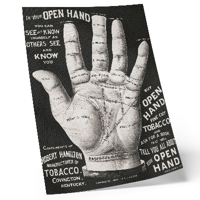 Foto su tela Mano aperta, lettura della mano