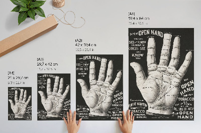 Foto su tela Mano aperta, lettura della mano