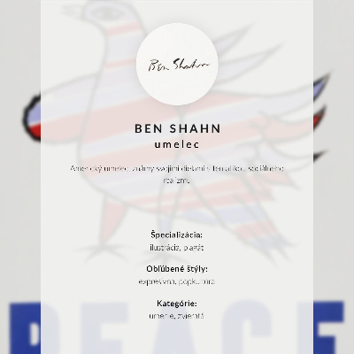 Stampa su tela McCarthy Peace (1968) con uccello di Ben Shahn