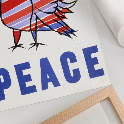 Stampa su tela McCarthy Peace (1968) con uccello di Ben Shahn
