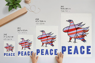 Stampa su tela McCarthy Peace (1968) con uccello di Ben Shahn
