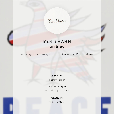 Stampa su tela McCarthy Peace (1968) con uccello di Ben Shahn