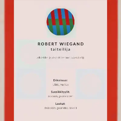 Foto su tela di manifesto della mostra di Robert Wiegand (1965)
