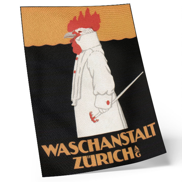 Stampa su tela Waschanstalt Zurich (1905), storico manifesto pubblicitario di Robert Hardmeyer
