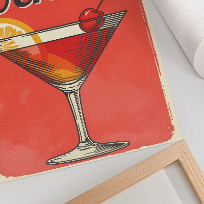 Stampa su tela Cocktail Negroni con limone e ciliegia
