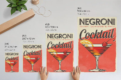 Stampa su tela Cocktail Negroni con limone e ciliegia
