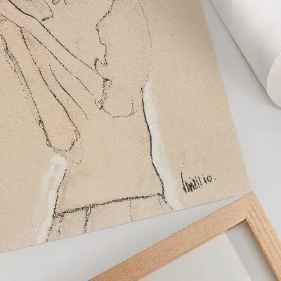 Stampa su tela ritratto di donna del 1910 di Egon Schiele tratto dalla collezione del MET Museum