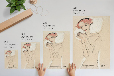 Stampa su tela Ritratto di donna (1910) di Egon Schiele – un disegno a tratto femminile proveniente dalla collezione del MET Museum.