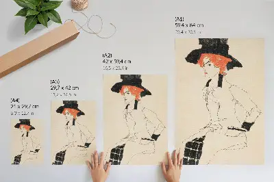 Foto su tela ritratto di donna del 1910 di Egon Schiele tratto dal MET Museum